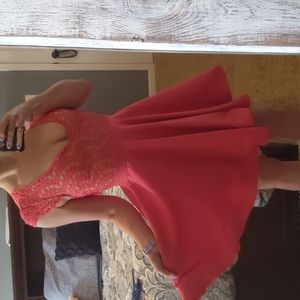 NWOT Flirty salmon fit and Flare backless dress